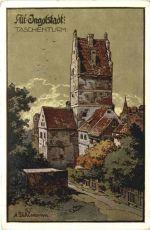 Alt Ingolstadt - Taschenturm - Künstler Ak Uhlmann