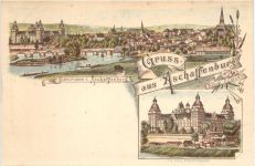 Gruss aus Aschaffenburg - Litho