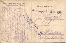 Bayr Res Inf. Regt 2 - Soldatengräber im Friedhofe - Feldpost