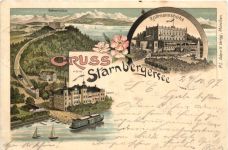 Gruss vom Starnbergersee - Litho
