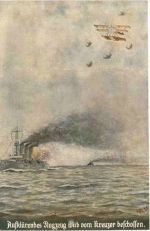Aufklärendes Flugzeug wird vom Kreuzer beschossen
