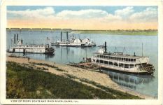 Cairo Ill - Ferry boats and Ohio River