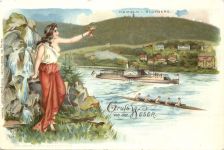 Hameln - Gruss von der Weser - Litho