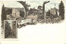 Gruss vom Nonnefelsen - Litho - Jonsdorf