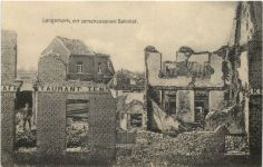 Langemark mit zerschossenem Bahnhof