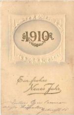 Jahreszahl 1910 - Prägekarte