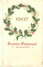 Jahreszahl 1907 - Prägekarte