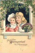 Namenstag - Prägekarte