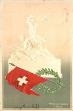 Stans - Winkelried Denkmal - Litho Prägekarte
