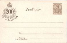 Königsberg - 200jährige Bestehen von Preussen - Privatganzsache - Litho