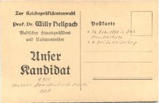 Reichspräsidentenwahl Willy Hellpach DDP