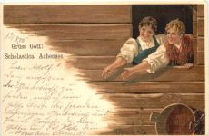 Grüss Gott Scholastica Achensee - Litho