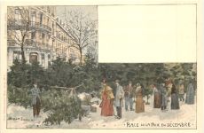 Mulhouse - Place de la Paix en Decembre - Litho