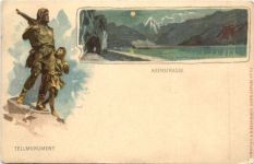 Axewnstrasse - Tellmonument Litho