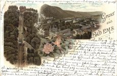 Gruss aus Bad Ems - Litho