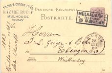 Ganzsache Mülhausen 1889