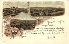 Gruss aus Engen Thengen Blumenfeld - Litho