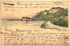 Gruss aus Meersburg - Litho