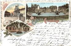 Bayreuth - Gruss von der Eremitage - Litho