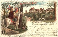 Gruss aus Landshut - Litho