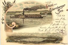 Gruss vom Starnberger See - Litho