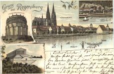 Gruss aus Regensburg - Litho
