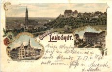 Gruss aus Landshut - Litho
