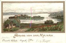 Gruss von der Mainau - Litho