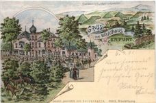 Erfurt - Gruss vom Waldhaus - Seidenkarte