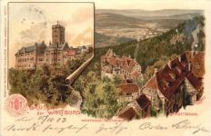 Gruss von der Wartburg - Litho
