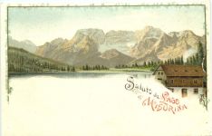 Saluto da Lago di Misurina - Litho