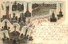 Gruss von der Schlachtfeldern um Metz - Litho