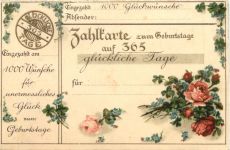 Zahlkarte zum Geburtstag