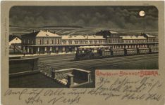Gruss vom Bahnhof Bebra - Litho
