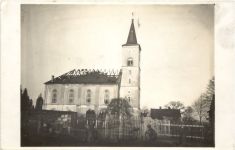 Langenberg Callenberg - Abgebrannte Kirche 1934