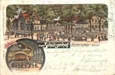 Herford - Gruss vom Schützenhof - Litho