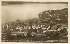 Insel Reichenau mit der ehem. Benediktiner Abtei vom Flugzeug