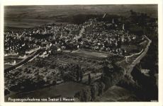 Flugzeugaufnahme von Trebur in Hessen