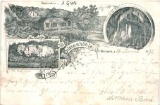 Gruss von der Bilsteinhöhle bei Warstein - Litho