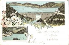 Gruss aus der Füelbecker Thalsperre - Lüdenscheid - Litho