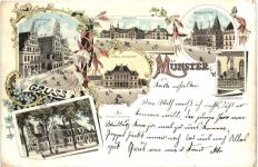 Gruss aus Münster in Westfalen - Litho