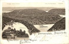 Boppard - Gruss vom Vierseenplatz - Litho
