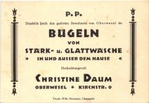 Oberwesel - Stark- und Glattwäsche