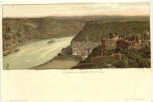 Ruine Rheinfels bei St. Goar - Litho