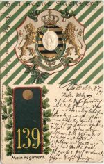 Sachsen - Mein Regiment 139 - Prägekarte