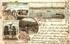 Gruss aus Neuwied am Rhein - Litho