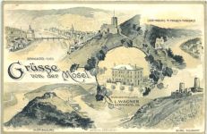 Bencastel-Cues - Gruss von der Mosel - Litho