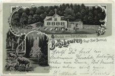 Gruss vom Forsthaus Bonsbeuren - Post Bad Bertrich - Litho