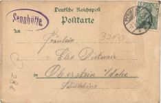 Gruss von der Sennhütte bei Pyrmont - Litho