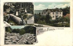Gruss vom Felsberg im Odenwald - Litho